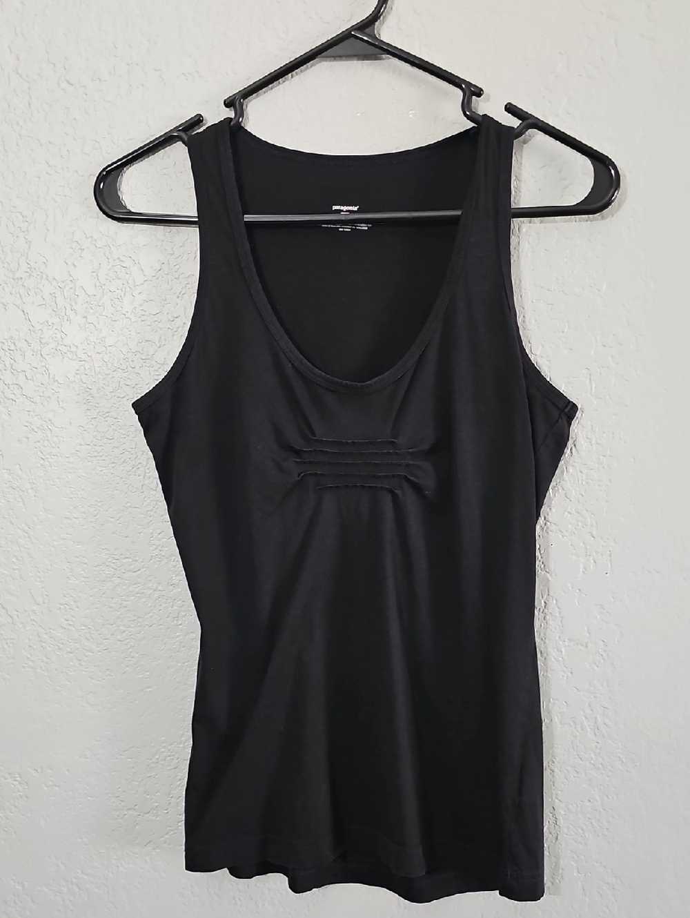 Patagonia Tank Top With Smocking Womens Small Black Loose Fit